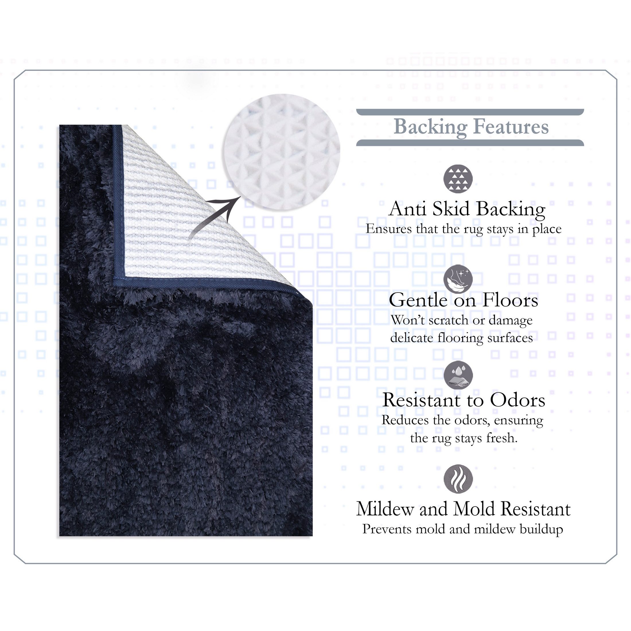 Elegance Bathroom Rugs Sets 2 Piece- Plush Bath Mat Set Quick-Dry Soft Microfiber Bathroom Mat with Rubber Backing, Absorbent Bathroom Rug Set, Washable Bath Rugs - Bath Mats 17x24 + 20x32 Navy