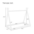 thumbnail image 5 of MAYEERTY Twin Wood Tent Bed Montessori Low-Floor for Kids' Bedroom White, 5 of 7