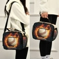 thumbnail image 6 of ALAZA Baseball with Flame Lunch Box Insulated Cooler Bag Reusable Tote Bags Shoulder Strap, 6 of 7