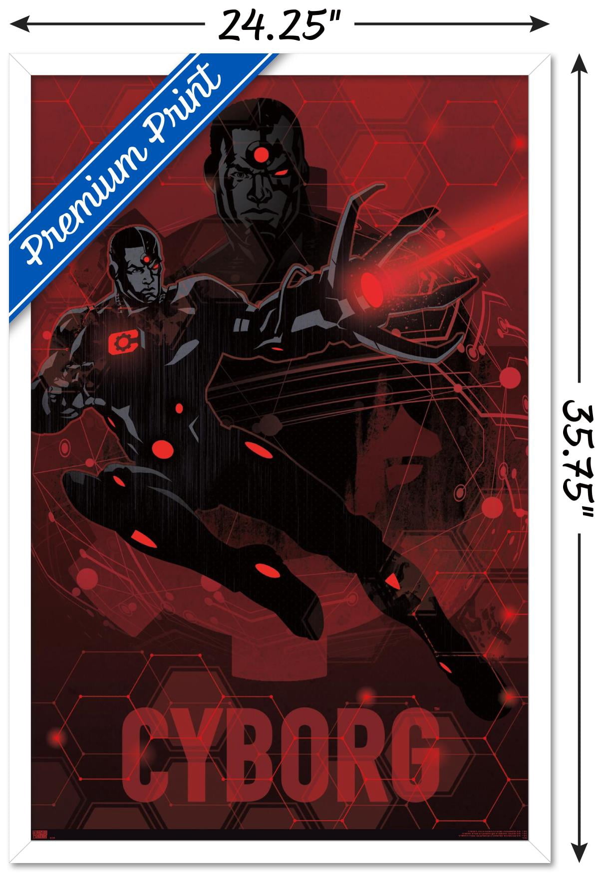 DC Comics: Dark Artistic - Cyborg Wall Poster, 22.375" x 34" Framed