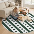 Washable Round Rugs 5ft Forest Green Circle Rug Non-Slip Soft Non ...