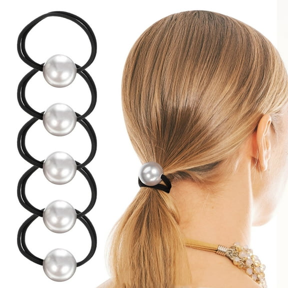 FOMIYES 6-Pack Round Faux Hair Ties for Thick Hair, Elastic Bands with No Damage, Comfortable and Secure Hold