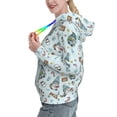 thumbnail image 2 of Xecao Winter Wonderland Light Blue Pattern Hoodies for Women Sweatshirts Long Sleeve Sweatshirts Pullover Outfits with Pocket-Medium, 2 of 7
