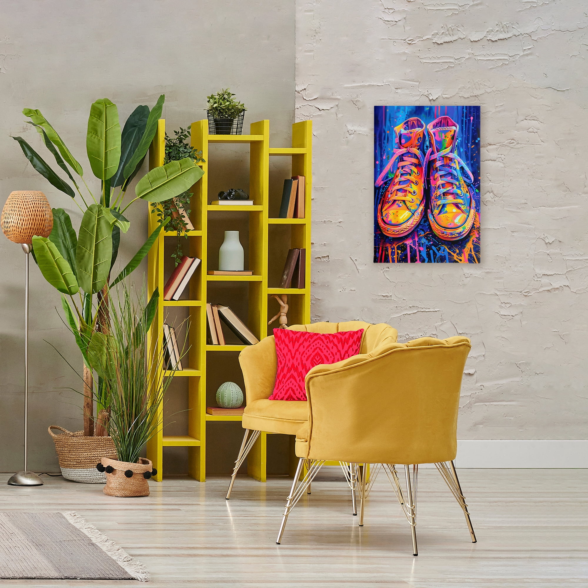 Stupell Industries Moody Converse with Neon Splash Canvas Wall Art, design by Creative Studio