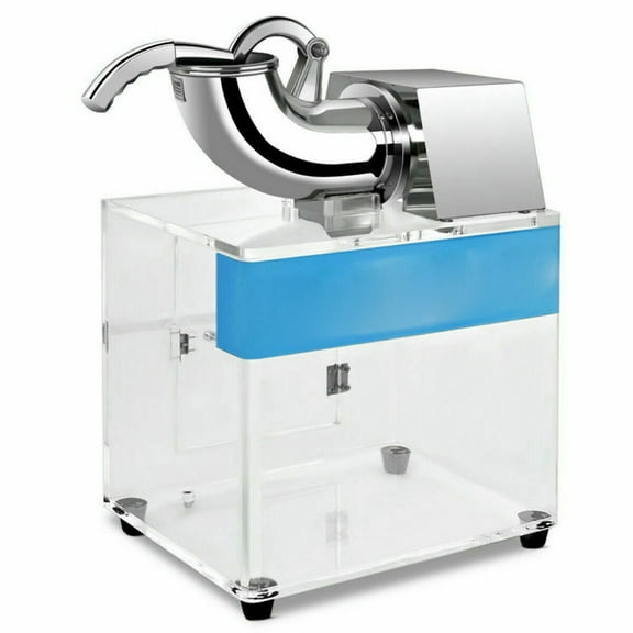 Spaco Electric Snow Cone Machine Dual Blades Ice Shaver Maker, Ice Shaver Maker, Ice Shaver Maker for Restaurants, Bars, Canteens, Snack Stands, Parties, Etc, Silver
