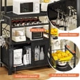 thumbnail image 6 of Afuhokles Bakers Rack with Storage Shelves and Charging Station, Microwave Stand with LED Light, Black, 6 of 8