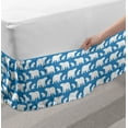 thumbnail image 2 of Polar Bear Bed Skirt, Bear Family Carnivore Nordic Mammals Cold Lands Wild Happy Character, Elastic Bedskirt Dust Ruffle Wrap Around for Bedding Decor, 4 Sizes, Pale Blue White, by Ambesonne, 2 of 2