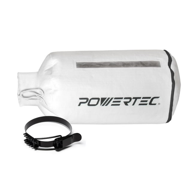 Bolsa colectora de polvo POWERTEC con kit de abrazadera de 5 bandas de 1 micra