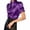 Purple, variant on Women's Casual Turndown Collar Blouse Lace Short Sleeve Tops T-Shirt for Comfortable Office Business Casual Wear Bronze S