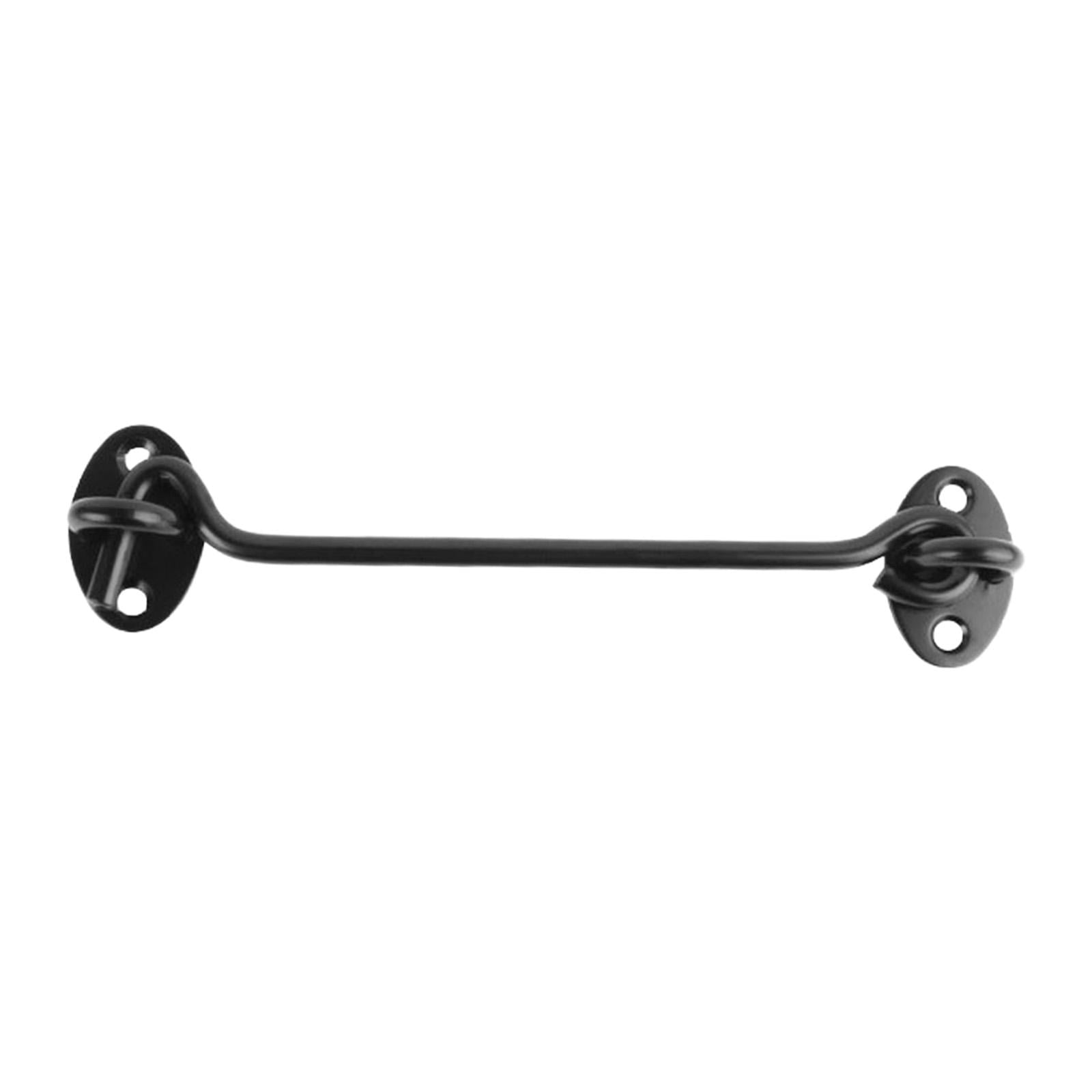Hook and Eye Latch, Barn Door Latch with Screws,Barn Door Lock latches, Gate Latch Hardware for Shutters, Garage Door, Inside Door, Pocket Doors Black 19x4cm