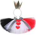 thumbnail image 3 of Falda de tul de reina roja para niña, disfraz de reina de corazones para fiesta de Halloween, minifaldas de tul mullidas para niñas, conjunto de tutú para bebé, 3 of 5