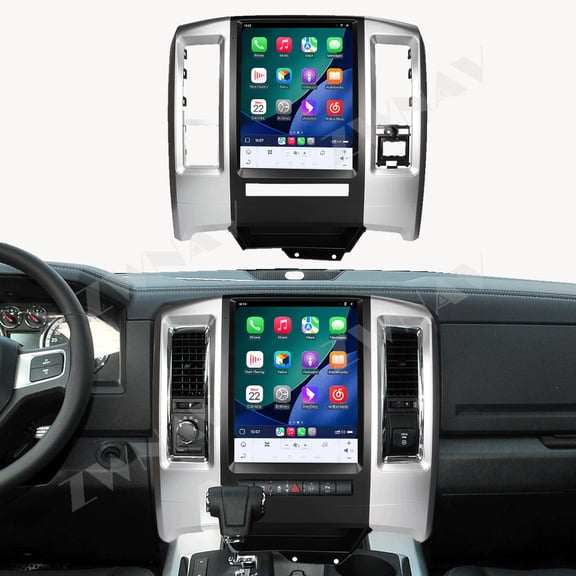 ZWNAV 12.1 inch Android 14 Car Radio CarPlay for Dodge Ram 2009-2012 Touch Screen Multimedia Player GPS Navigation Head Unit BT