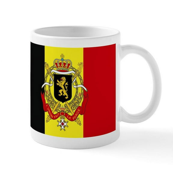 CafePress - Belgium W/ Coat Of Arms Mug - 11 oz Ceramic Mug - Novelty Coffee Tea Cup