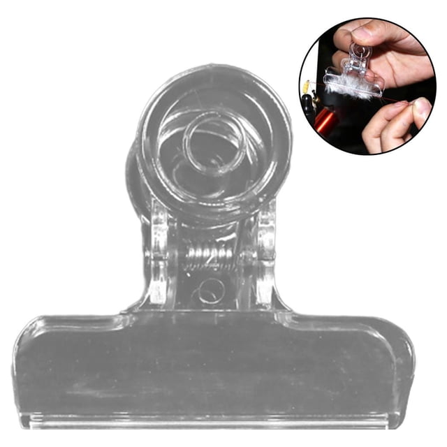 4 piezas de plástico transparente CDC herramientas apilador dobladora Clips herramienta de sujeción de hackle de doblaje accesorios de 25 mm Soledad Clips transparentes para atar moscas