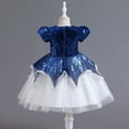 thumbnail image 3 of Girls Sequins Princess Tulle Dress Wedding Birthday Christmas Party, 3 of 5