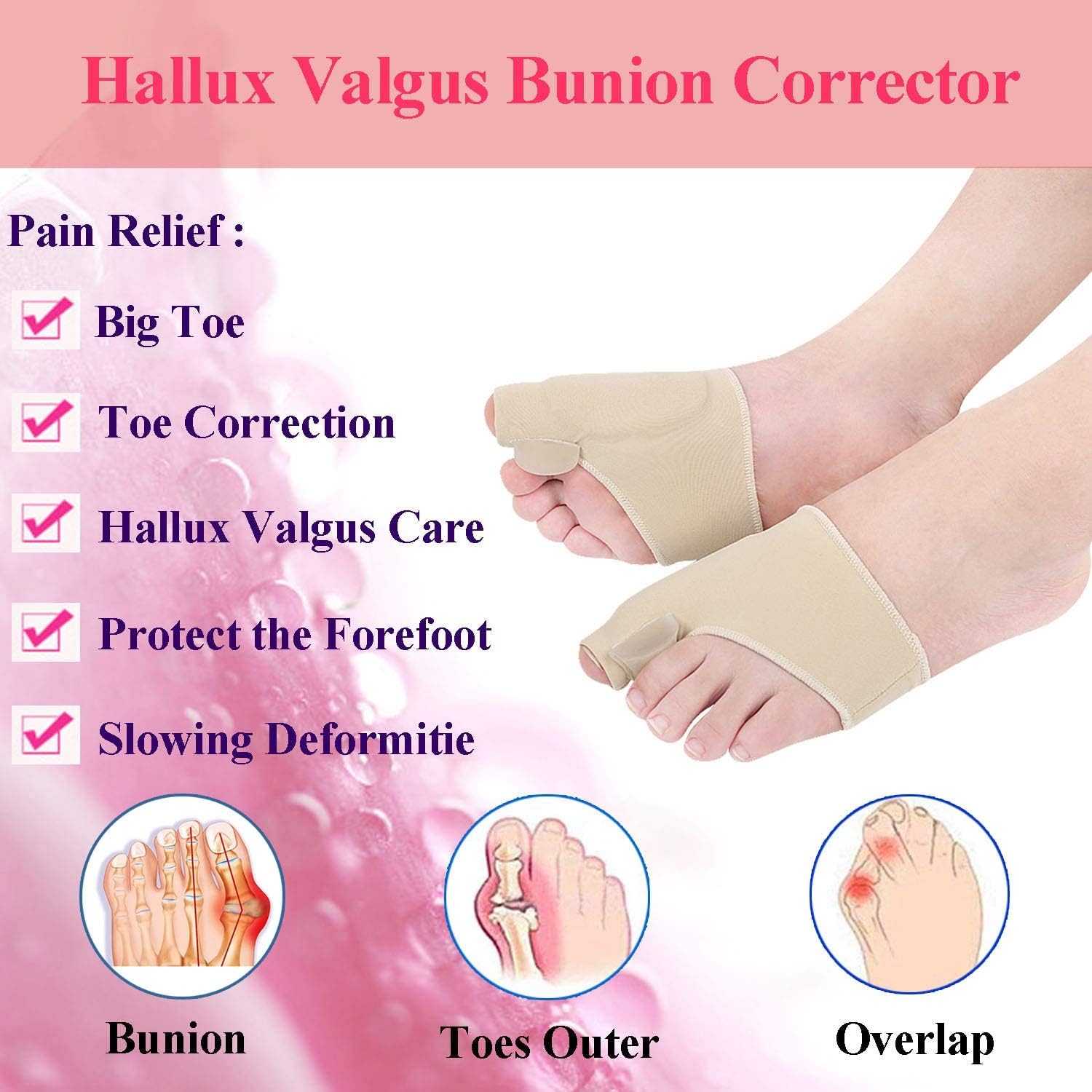 PEDIMEND Gel Bunion Socks (1 Pair) – Big Toe Straightener For Hallux Valgus & Gout Pain Relief