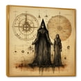 thumbnail image 2 of Designart "Vintage Blueprint of Wizards III" Abstract Framed Wall Art - Blue Witches Living Room Framed Canvas Art, 2 of 6