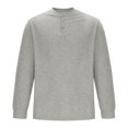 thumbnail image 5 of GuangCheng Mens Long Sleeve Henley Shirts Button Placket Plain V Neck Tops Slim Fit Basic Blouses, 5 of 5