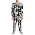 thumbnail image 3 of Saiise Colors Cats Men's Sleepwear Set Lapel Neck Button Down Long Sleeve Top and Pants 2 Piece Pajama Set-X-Large, 3 of 7