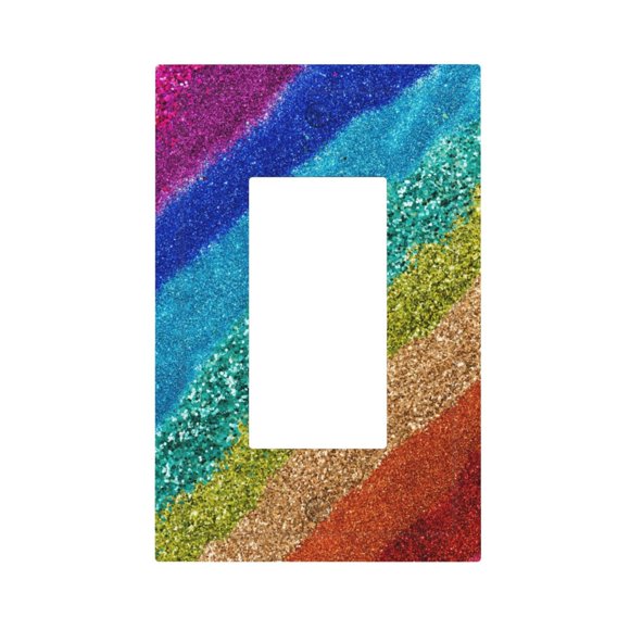 Cubierta decorativa para enchufe Oilbiexn, brillo con rayas arcoíris