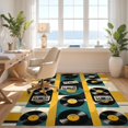 thumbnail image 3 of Design&I 2'x3' Washable Accent Rug Vinyl Record Vintage Cassette Retro Music Border Round Cd Disc for Kitchen, Pet Station, Friendly & Non-Slip Built-In Grip, 3 of 7