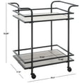 thumbnail image 3 of SAFAVIEH Lameris 33" 2 Tier Bar Cart With Handles, Matte Black/Grey, 3 of 9
