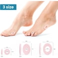 thumbnail image 4 of Promifun Corn Cushions Toes Feet Relief Pain Callus Cushions Foam Padding Self-Stick Adhesive Pads Friction Protection 90 Count,Multi-Size,Pink, 4 of 8