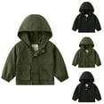 thumbnail image 5 of Odeerbi Kids Boys Girls Waterproof Softshell Jacket Fall Windbreaker Fashion Casual Jacket Long Sleeve Long Sleeve Hooded Jacket Solid Color Clothing Outwear Olive Green, 5 of 5