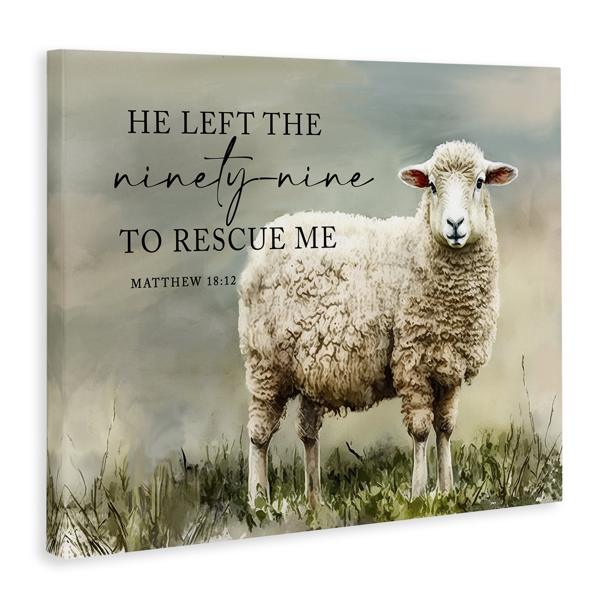 Stupell Industries Left The Ninety Nine Proverb Religious & Spiritual Painting Wrapped Canvas Art Print Wall Art, 30 x 24