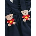 thumbnail image 6 of Wassery Toddler Baby Girl Overall Dress Sleeveless Square Neck Bear Suspender Dress Kids Summer A-line Dress for Casual Daily, 6 of 7