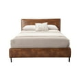 thumbnail image 2 of Faux Leather Upholstered Full Bed with Metal Legs, Brown- Saltoro Sherpi, 2 of 5