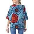 thumbnail image 7 of Anygrew Womens Tops Summer Blouses V Neck Batwing Sleeve Tops Tie Knot Chiffon Button Down Casual Blouse, 7 of 7