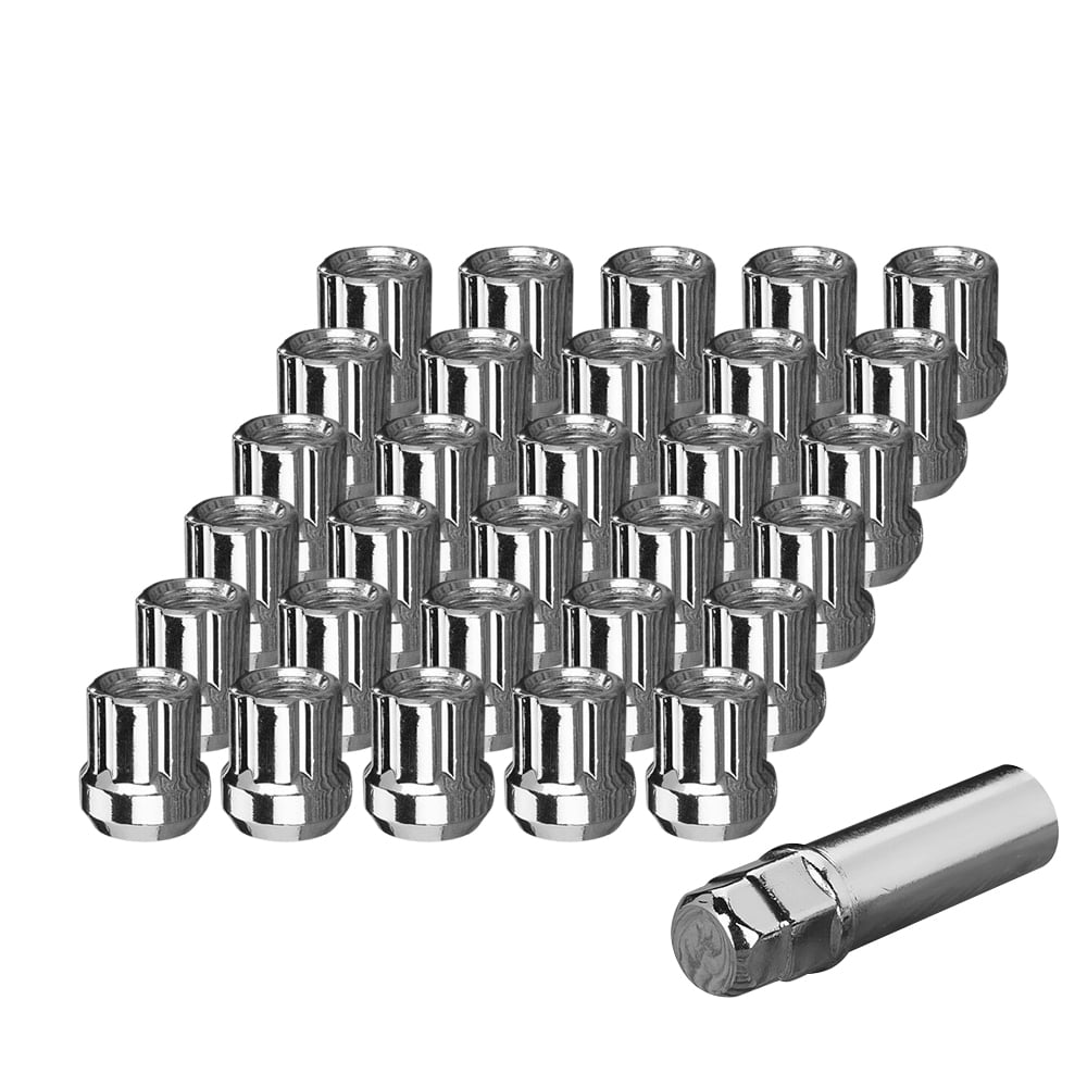 Open End Spline Drive Installation Kit, 100 pcs Chrome 12mmx1.5 Open