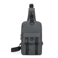 thumbnail image 1 of Dinheiro Bolso de Pecho de Negocios con un Solo Hombro para niños, Bolso de Pecho de Nailon para Exteriores para Estudiantes de Secundaria, Gris, 1 of 5