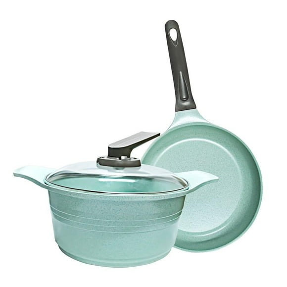 Set de sartén y olla antihaderente, Recubrimiento de cerámica Jade