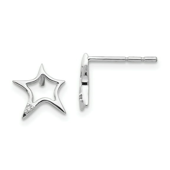 Primal Silver Sterling Silver Diamond Star Post Earrings