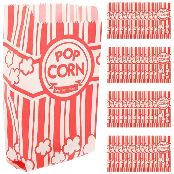 100Pcs Paper Popcorn Bags for Party Bulk Popcorn Containers for Movie Night Decorations Party