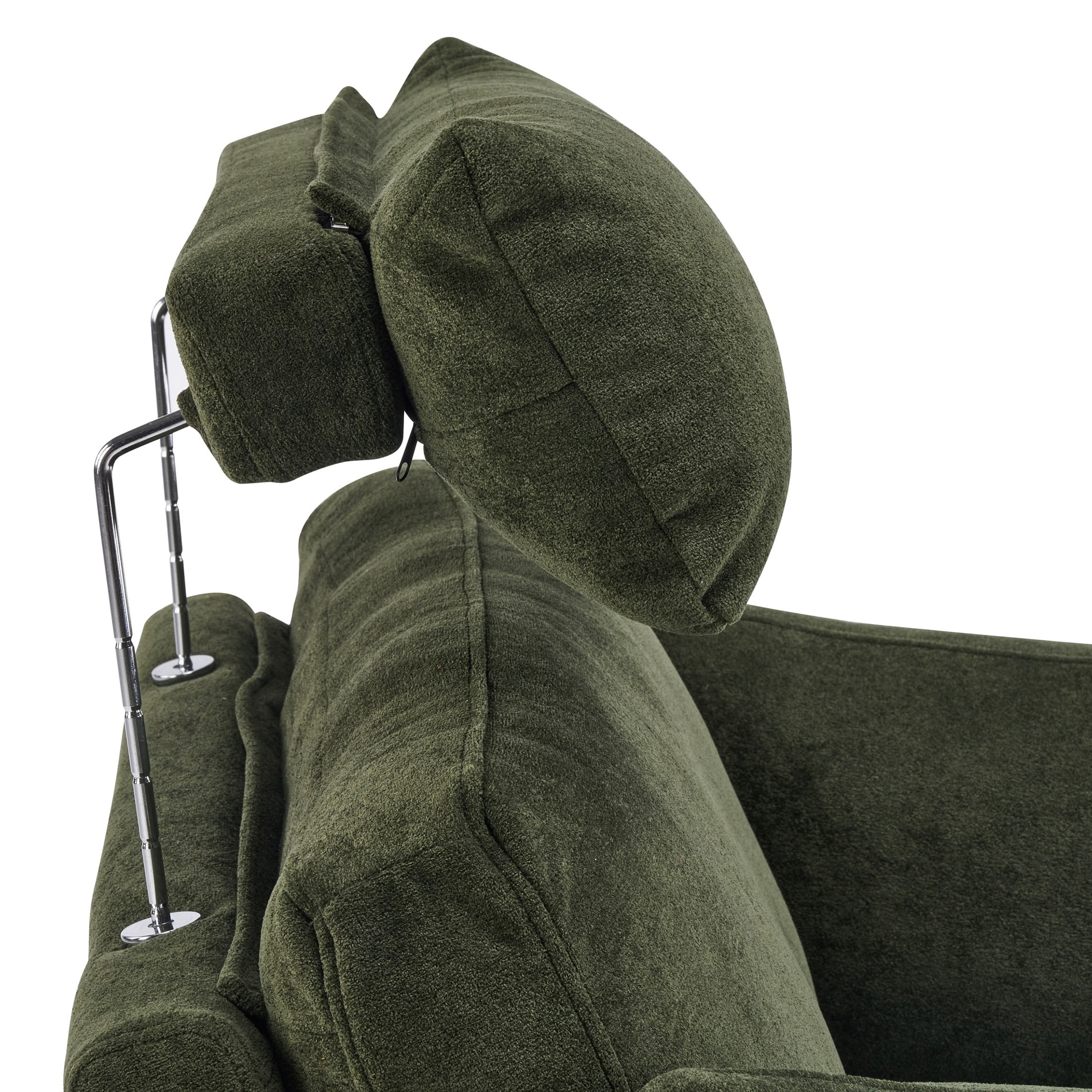Christopher Knight Home Modern Oversized Manual Recliner Chair with Adjustable Headrest and Pillows, Dark Green