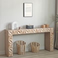thumbnail image 2 of Modern Geometric Wooden Console Table – Natural Wood Finish with Handcrafted 3D Design, 2 of 10