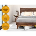 thumbnail image 4 of Acacia Aurora Wooden Frame High Headboard Solid Wood Platform Bed 800 lbs Capacity, Queen – Chocolate, 4 of 4