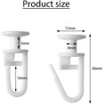 thumbnail image 2 of 100 Pcs Plastic White Curtain Track Glider Hooks Shower Curtain Hooks Curtain Hooks Plastic for Glider Rail Track White Plastic Curtain Hooks, 2 of 4