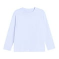 thumbnail image 5 of idosla Girls Crewneck Sweatshirt Long Sleeve Pullover Tops Drop Shoulder Sweatshirts Color Block Ribbed Trim for 5-14 Years (White, 7-8 Years), 5 of 5
