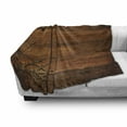 thumbnail image 3 of Rustic Soft Flannel Fleece Blanket, Antique Backdrop with Carved Dated Gothic Style Ornaments Retro Fashioned Picture, Cozy Plush for Indoor and Outdoor Use, 50" x 60", Dark Rosewood, by Ambesonne, 3 of 6
