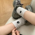 thumbnail image 4 of Cat Embroidered Socks Animal Pattern Breathable Mid Tube Socks for Women Girls Stockings Grey, 4 of 6