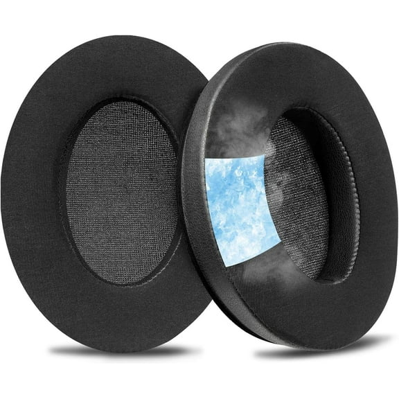 SOULWIT Earpads Replacement for Sennheiser HD201/HD201S/HD206/HD200 Pro/HD180/HD418/HD419/HD421/HD428/HD429/HD438/HD439/HD448/HD449/HD451/HD461/HD471 Headphones, Ear Pad Cushions with Ice Silk Fabric