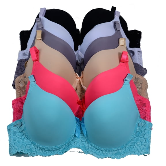 Women Bras 6 pack of Bra D cup DD cup Size 36D (6303)