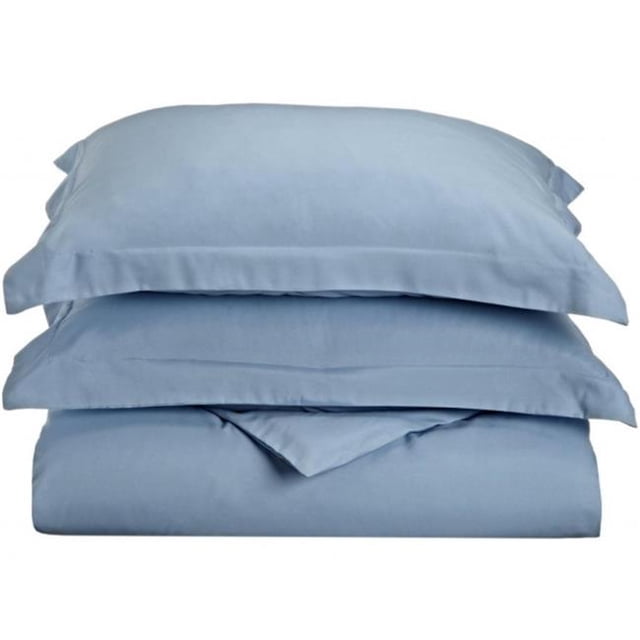 Microfiber Full/ Queen Duvet Cover Set Solid Light Blue