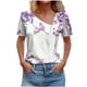 thumbnail image 2 of Fiudx Tops para Mujer Top Informal de Primavera y Verano de Manga Corta con Cuello En V para Mujer, 2 of 5