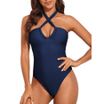 thumbnail image 2 of Mycoco Women's One Piece Bathing Suits Sexy Halter Swimsuits Tummy Control Swimwear, 2 of 2