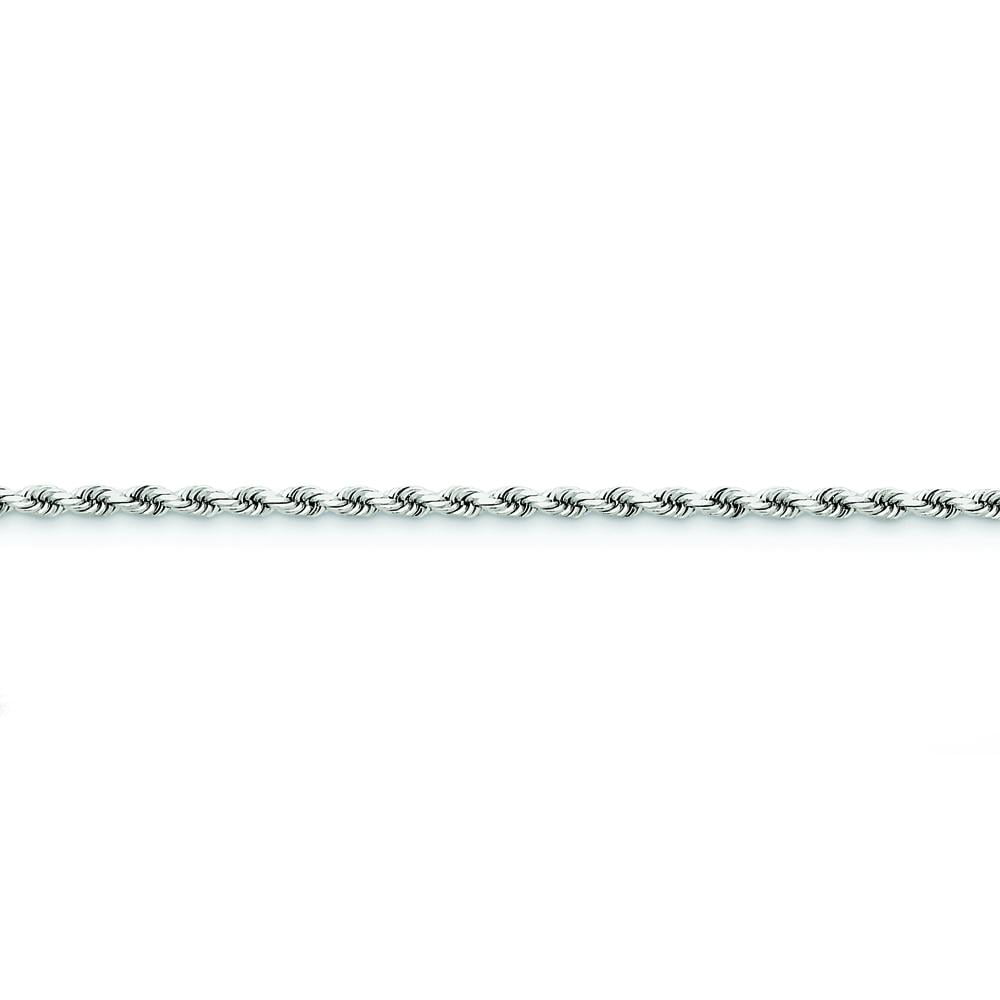 14k White Gold 2.9mm Diamond-Cut Rope Chain